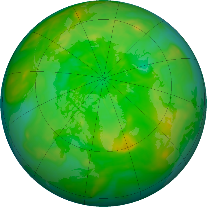 Arctic ozone map for 01 July 2014
